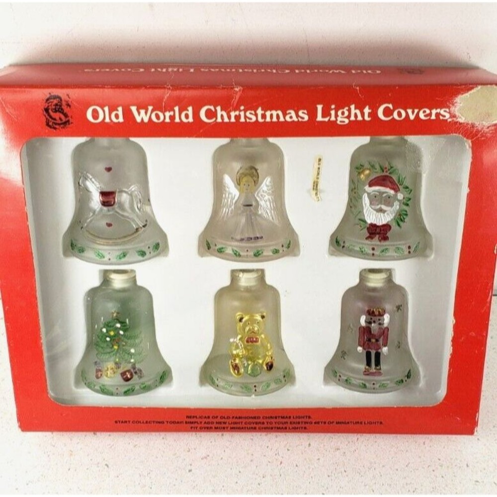 Vintage Old World Christmas Light Covers Angel Tree Horse Nutcracker Bear